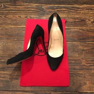 Christian Louboutin Black Suede Heels